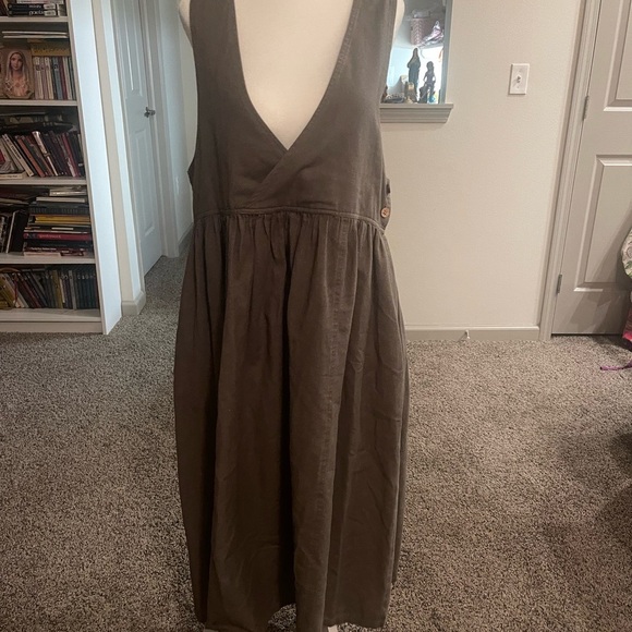 The Shanty Linen Overall Apron Dress Cottagecore Trad Baking Pinafore Classic - Picture 1 of 11